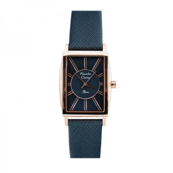 Alexandre Christie AC 2986 Rosegold Blue Leather LHLRGBU